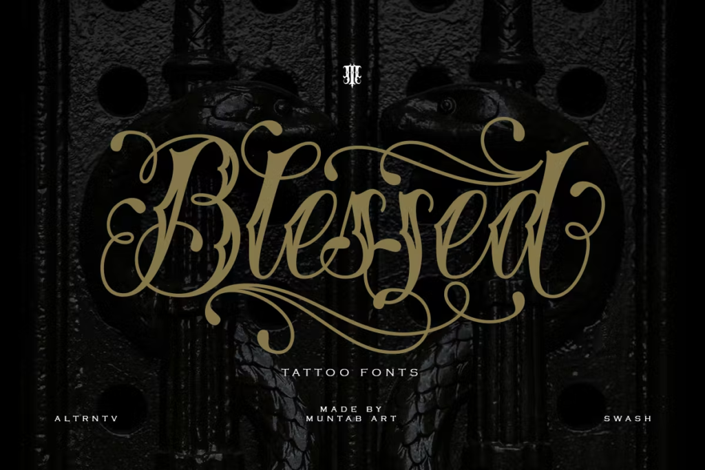 Blessed - Traditional Tattoo Fonts