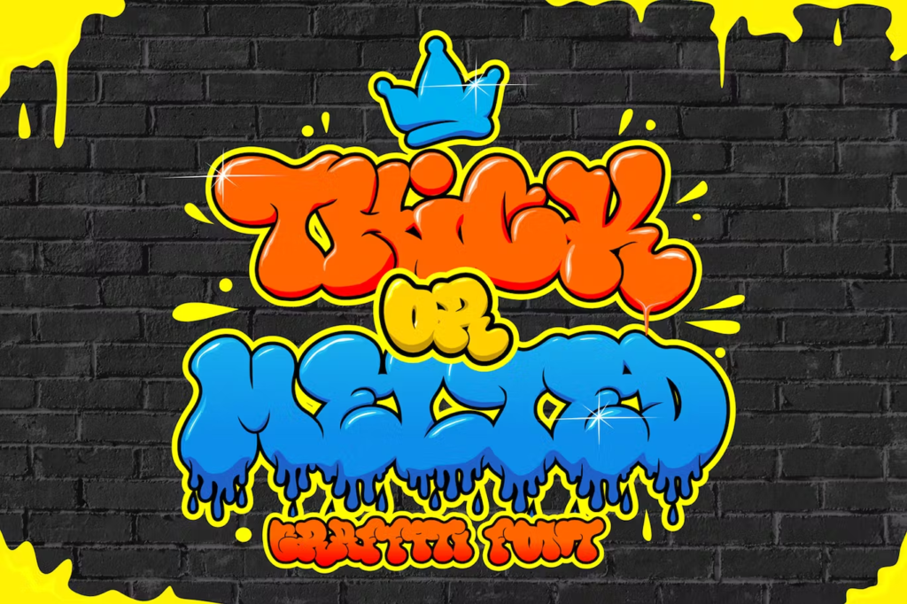 Thick or Melted - Unique Graffiti Font