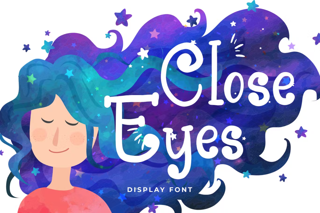 Close Eyes Playful Display Font
