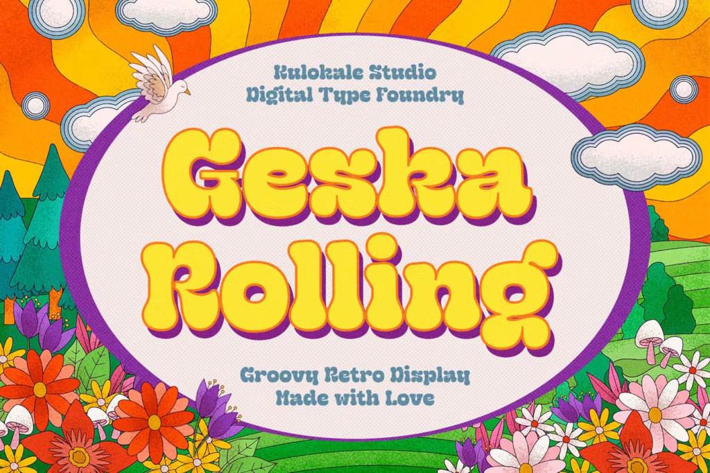 Geska Rolling - Groovy Retro Font