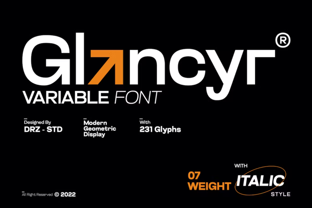 Glancyr - Modern Geometric Font