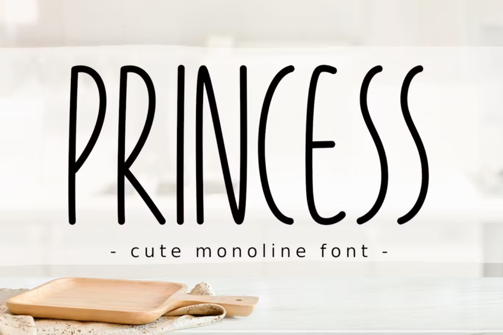 Princess Monoline Display Retro Vintage Font