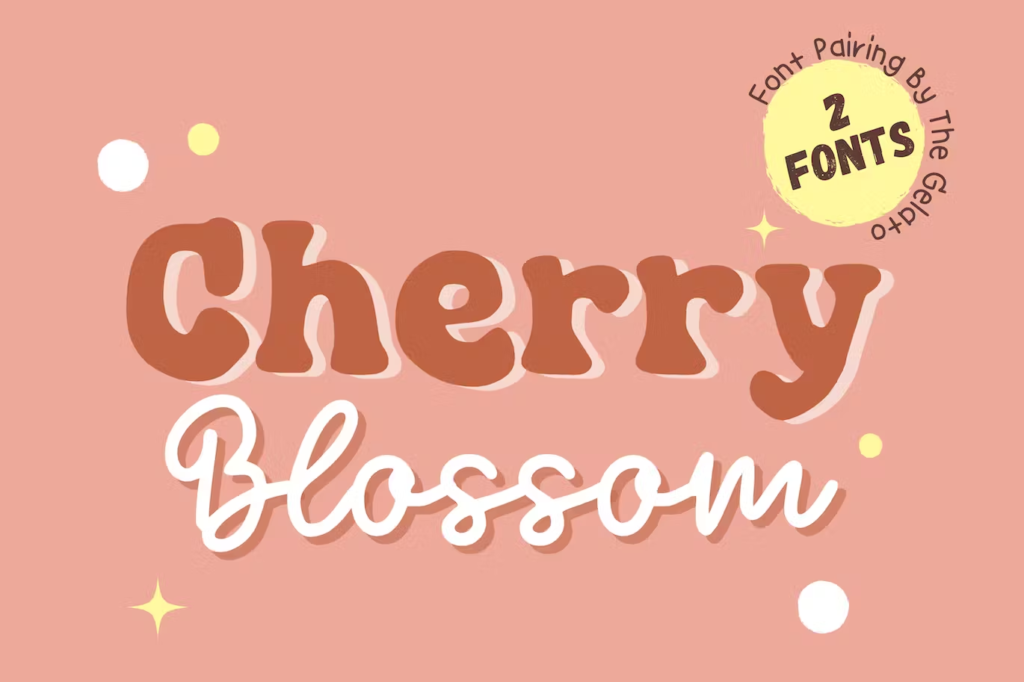 Cherry Blossom Handwritten Retro Font Duo