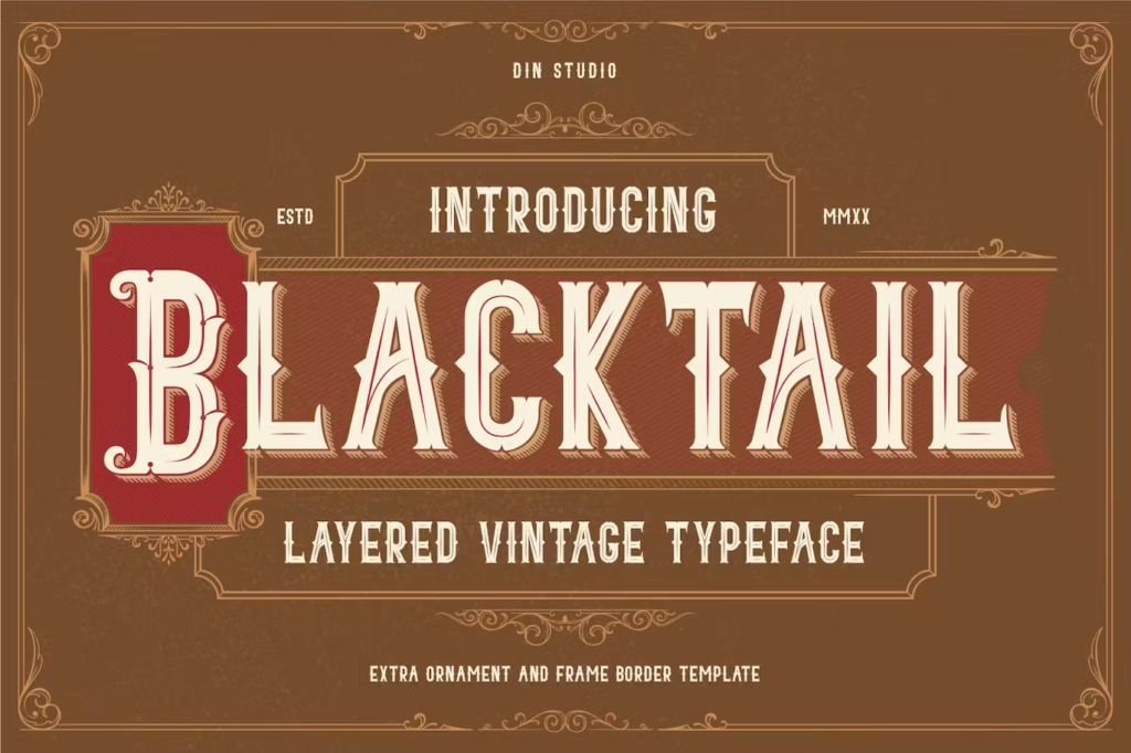 Blacktail - Layered Vintage Font