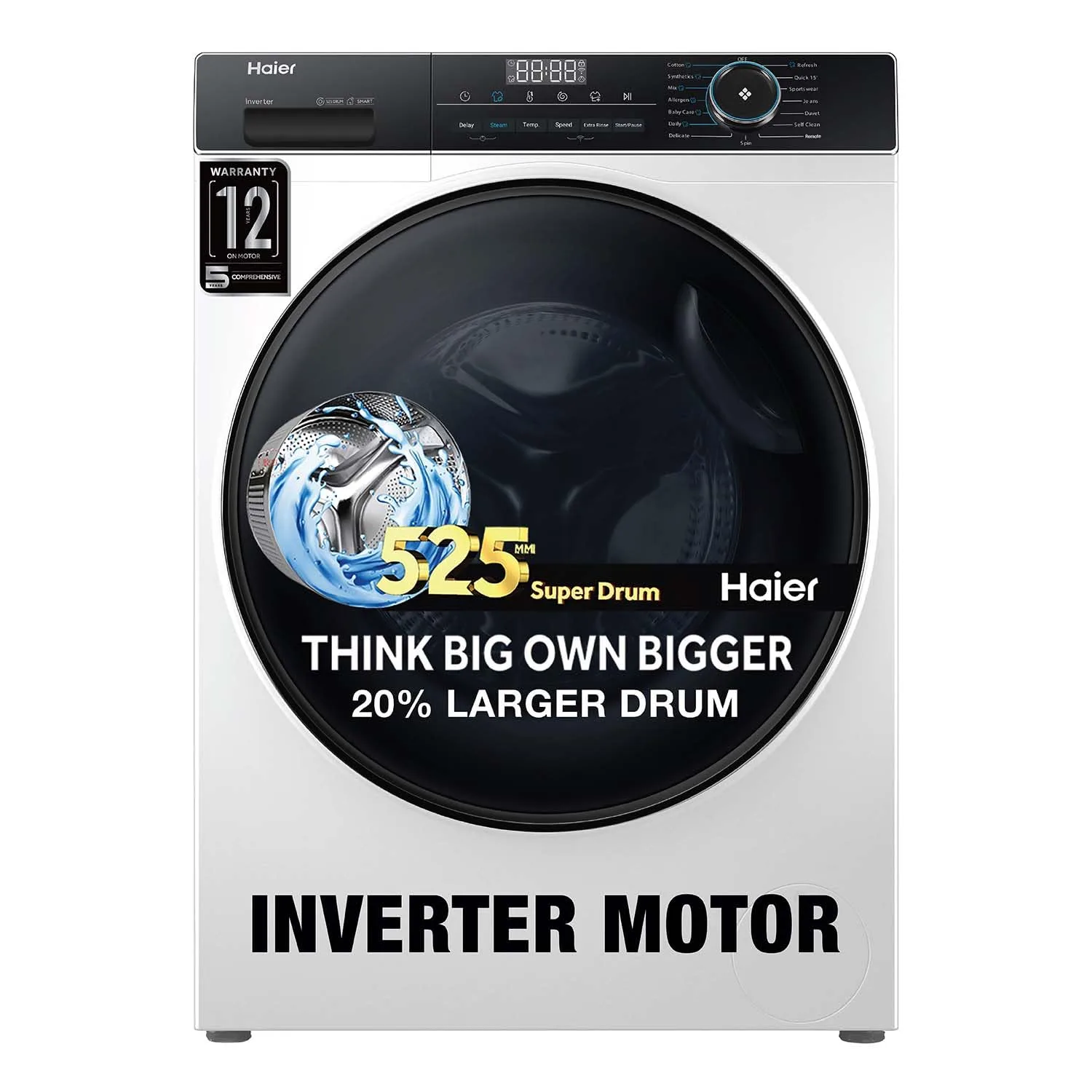 Haier 8 Kg 5 Star Inverter Motor Fully Automatic Front Load Washing Machine