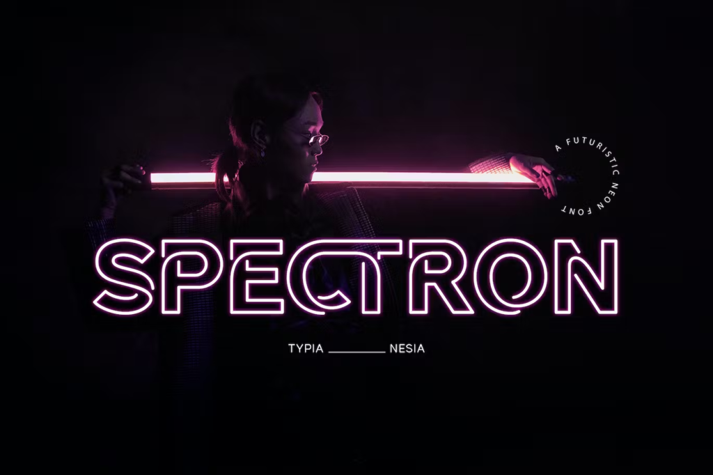 Spectron - Techno Scifi Neon Outline Sans