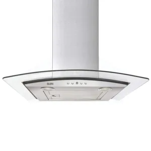 Glen 60cm, Curved Glass Wall Mounted Kitchen Chimney