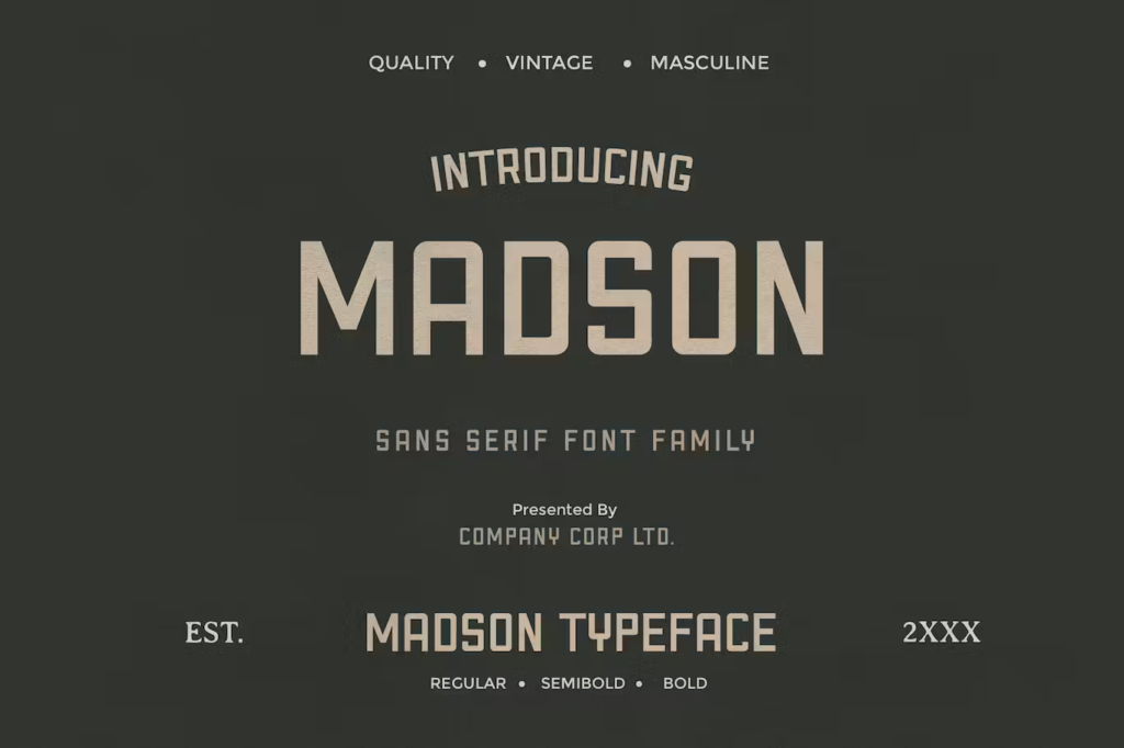 Madson - Masculine modern Typeface