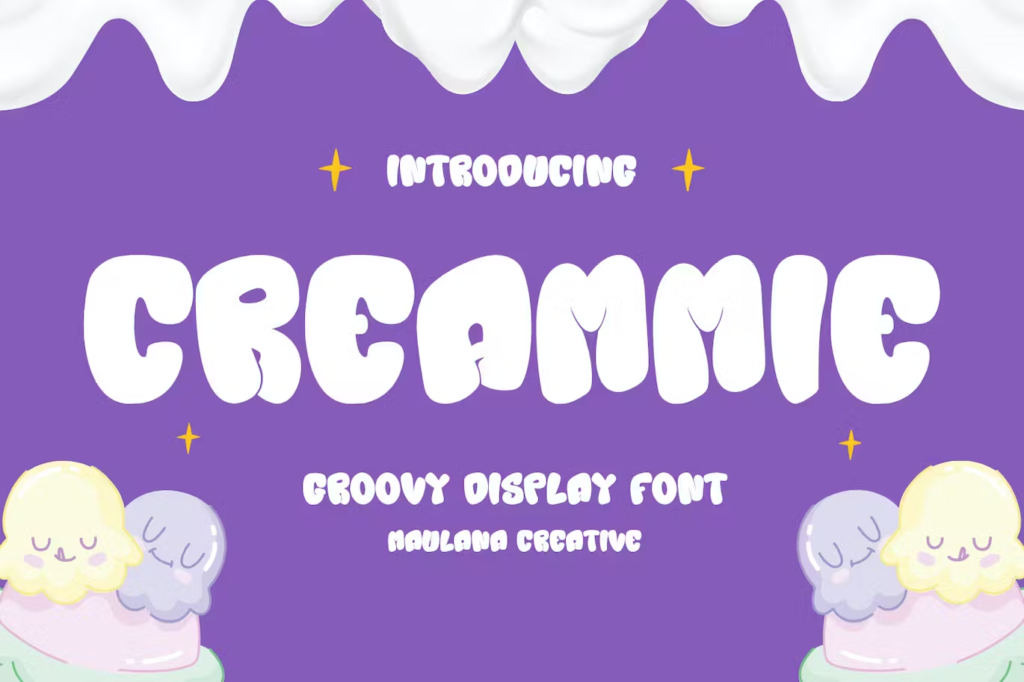 Creammie Groovy Decorative Display Font