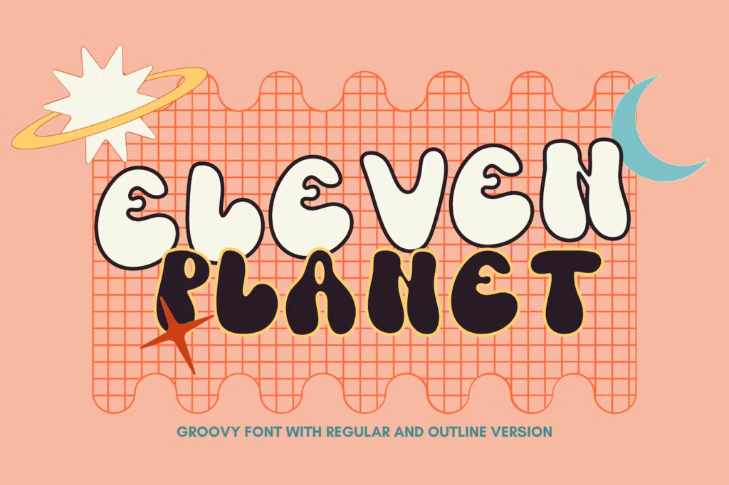 Eleven Planet - Groovy Font