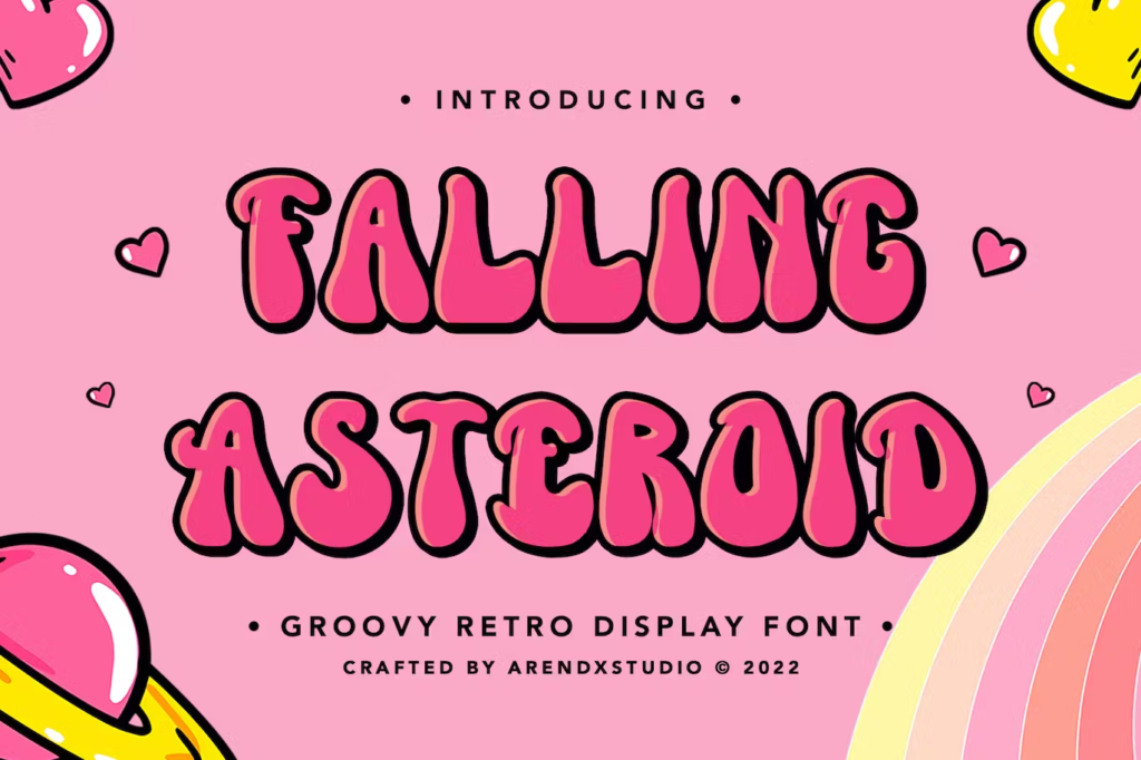 FallingAsteroid - Groovy Retro Display Font