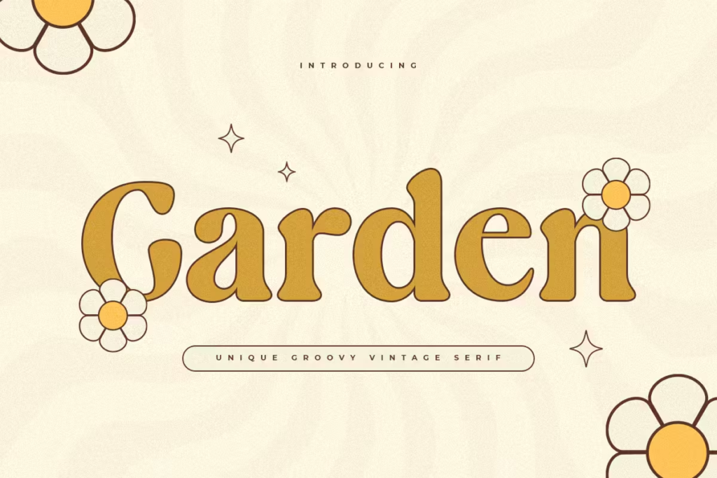 Garden - Unique Groovy Vintage Serif