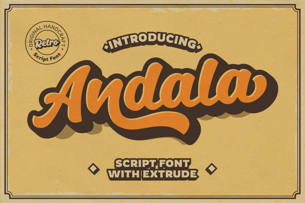 Andala - Retro Script Font, retro fonts