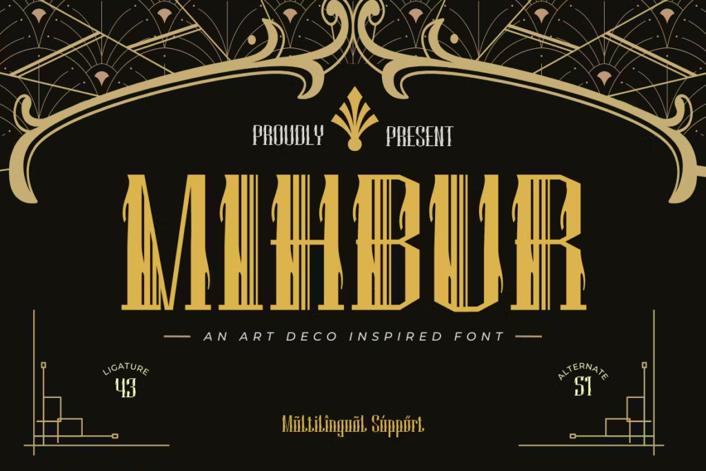 Mihbur - Art Deco Font