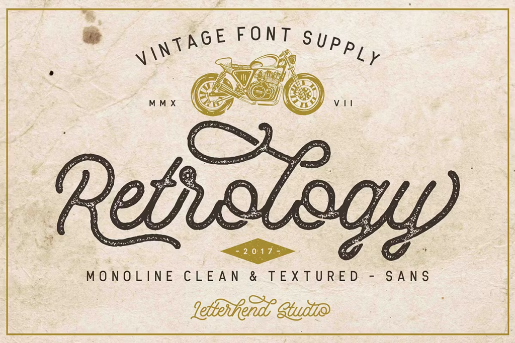 Retrology - a retro monoline script