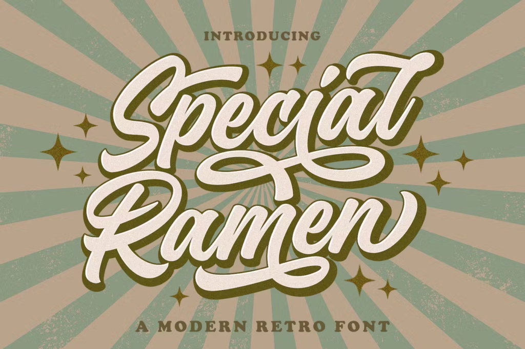 Special Ramen - Vintage Retro Font, retro fonts