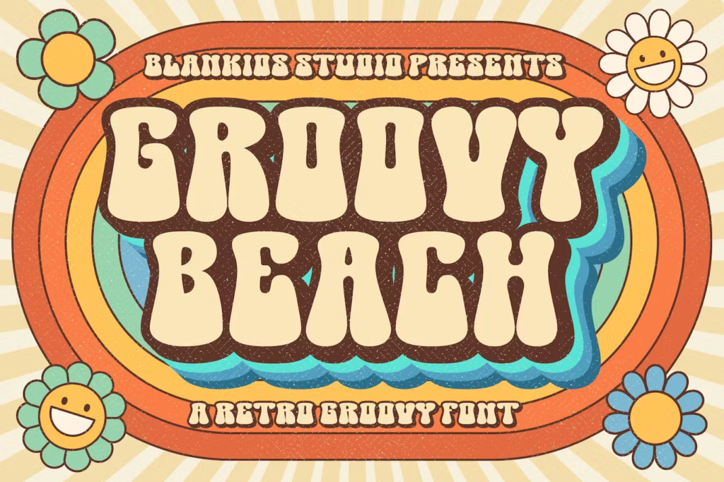 Groovy Beach a Retro Groovy Font
