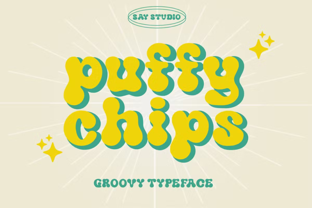 Puffy chips retro typeface