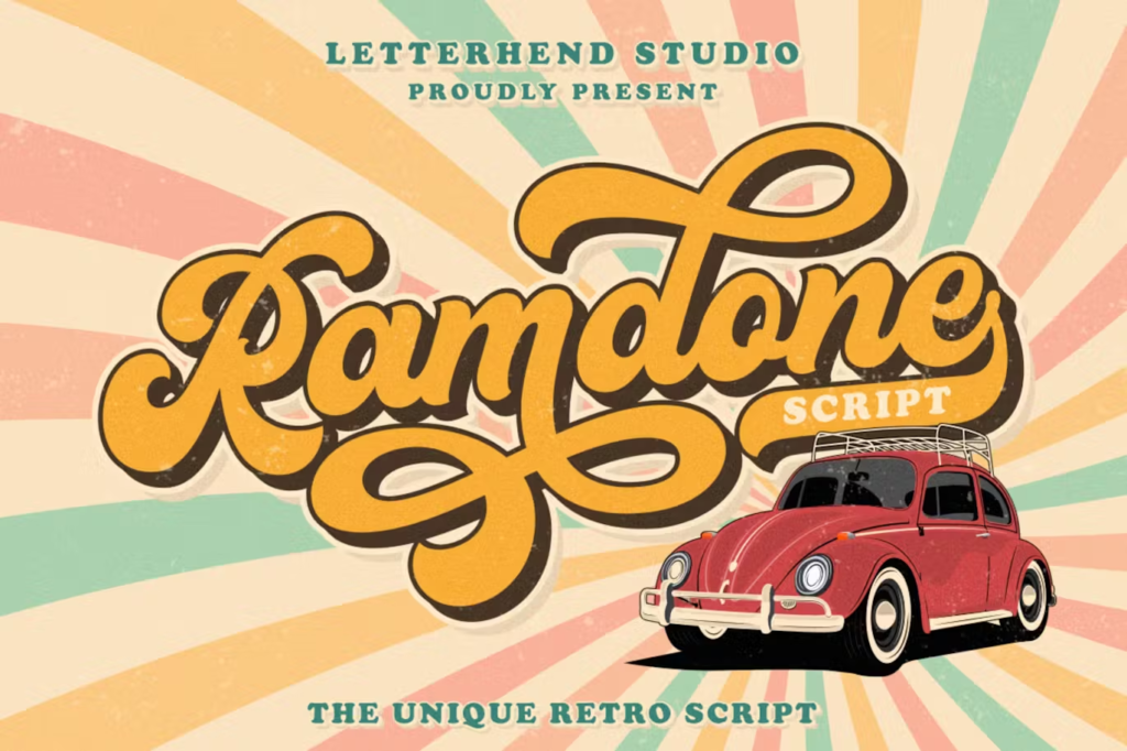 Ramdone - Retro Script, Best 70s Fonts
