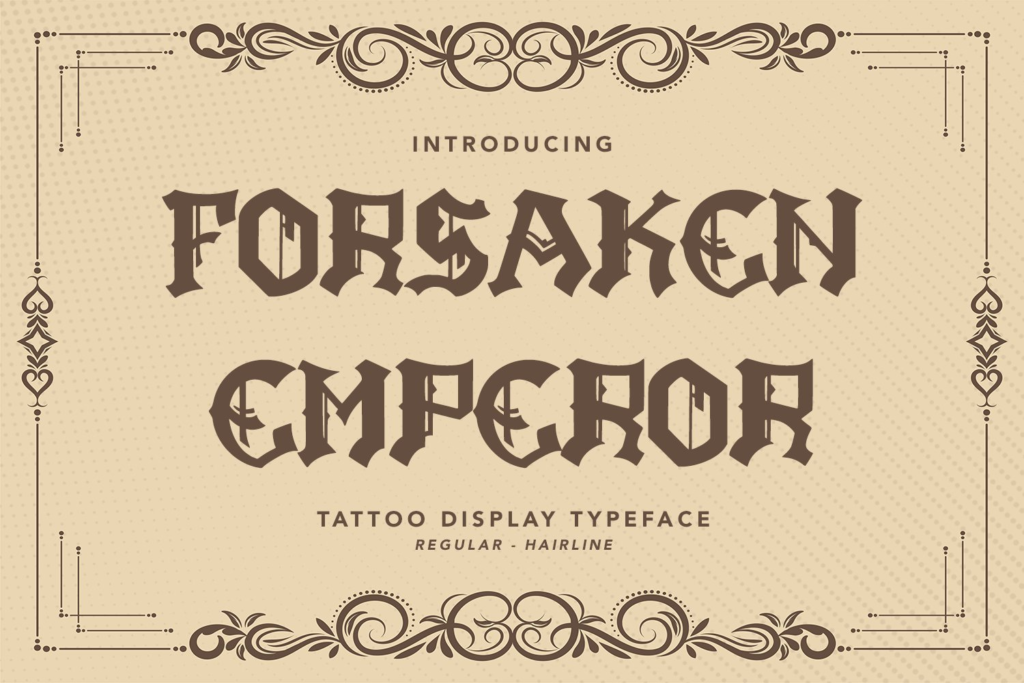 Forsaken Emperor Font - Tattoo Display Typeface