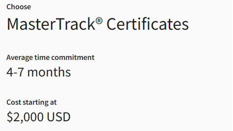 MasterTrack Certificates