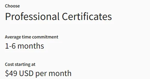 Professional Certificates