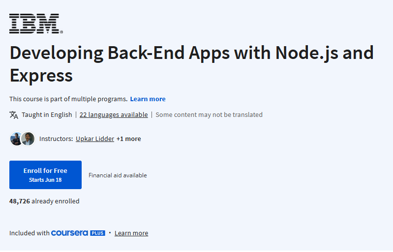 Developing Back-End Apps with Node.js and Express