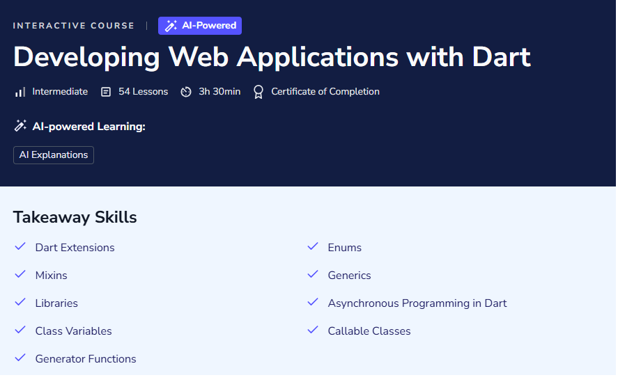 Developing Web Applications with Dart