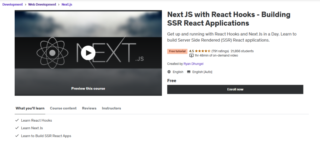 Next JS with React Hooks - Building SSR React Applications