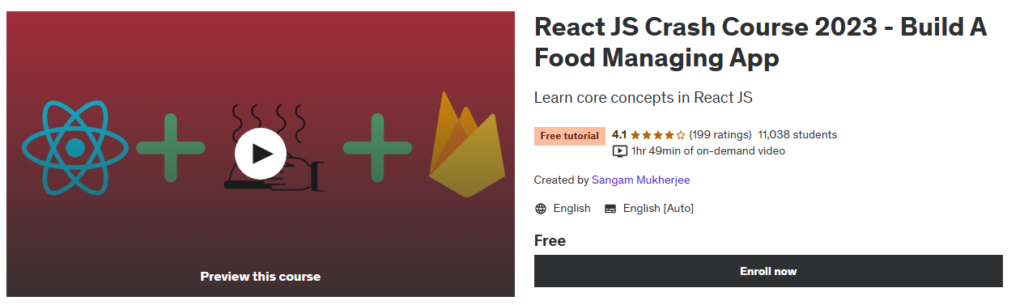 React JS Crash Course 2023 - Build A Food Managing App