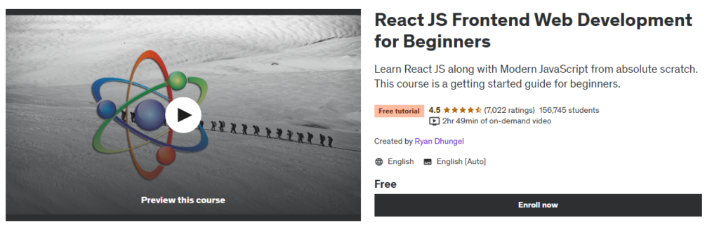 React JS Frontend Web Development for Beginners