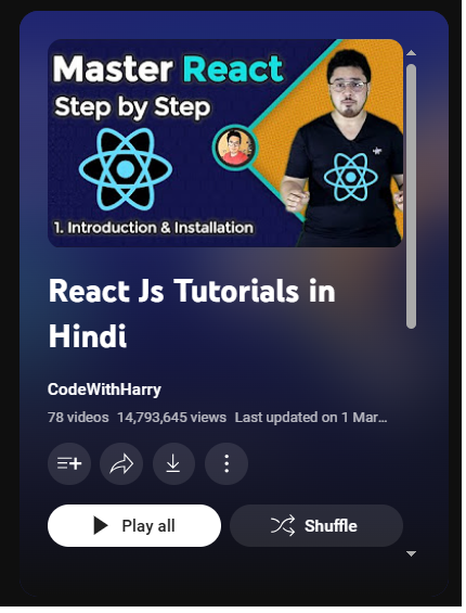 React Js Tutorials in Hindi