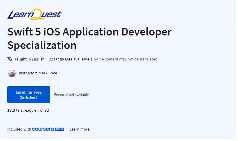 Swift 5 iOS Application Developer Specialization Swift 5 iOS Application Developer Specialization