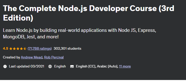 The Complete Node.js Developer Course (3rd Edition)