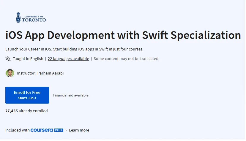 iOS App Development with Swift Specialization iOS App Development with Swift Specialization