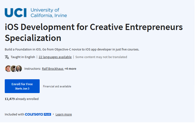 iOS Development for Creative Entrepreneurs Specialization