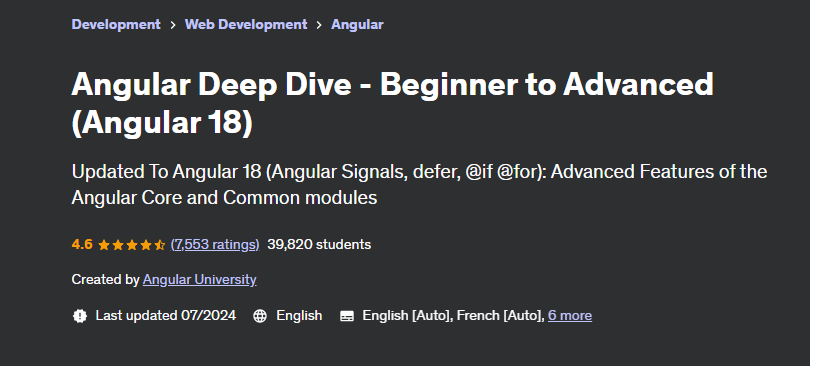 Angular Deep Dive - Beginner to Advanced