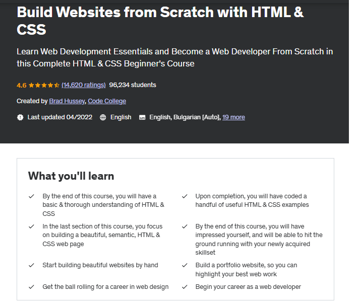 Build Websites from Scratch with HTML & CSS