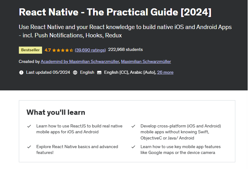 React Native - The Practical Guide