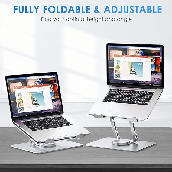 PLIXIO Adjustable Laptop Stand with 360° Rotating Base