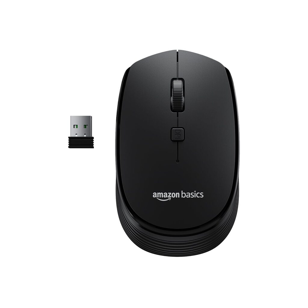 amazon basics Wireless Optical Mouse with 2.4GHz, USB Nano Dongle