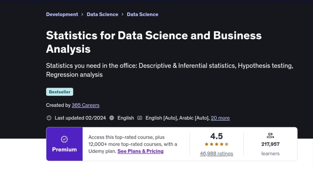 Statistics for Data Science and Business Analysis
