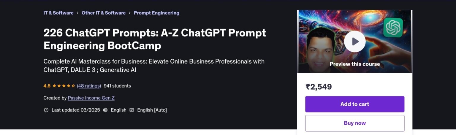 Top 10 Best Prompt Engineering Courses On Udemy In 2026 - Technicalstudies