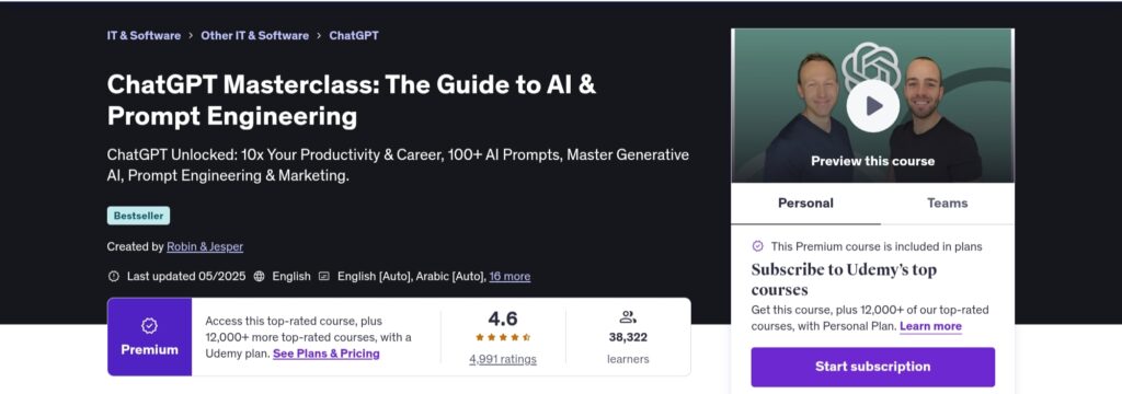 ChatGPT Masterclass - The Guide to AI & Prompt Engineering