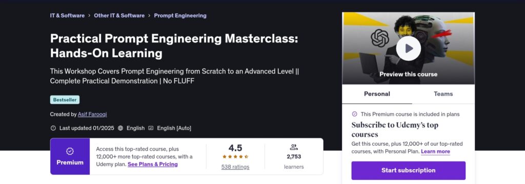 Practical Prompt Engineering Masterclass