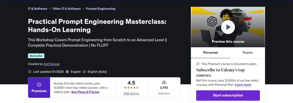 Practical Prompt Engineering Masterclass