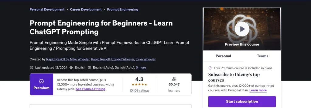 Prompt Engineering for Beginners - Learn ChatGPT Prompting