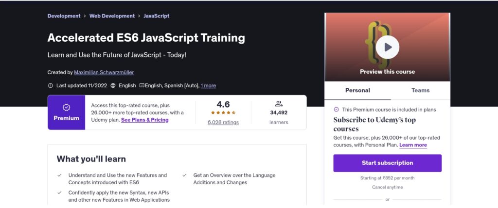 Accelerated ES6 JavaScript Training