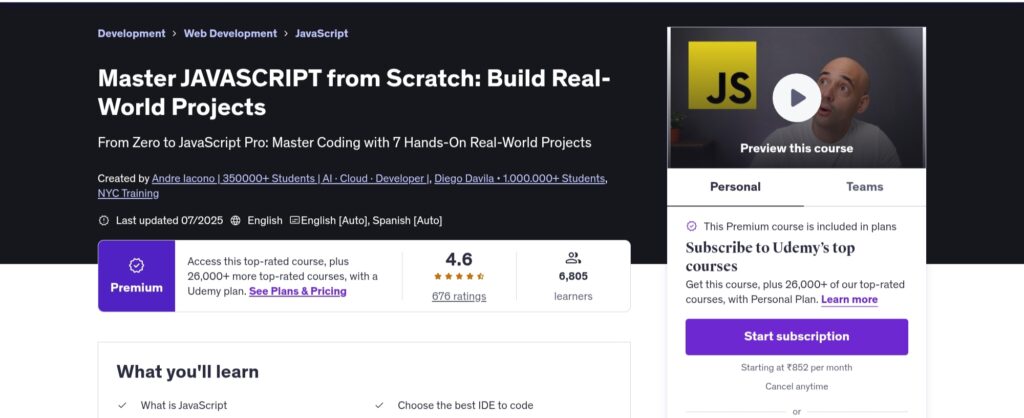 Master JavaScript from Scratch