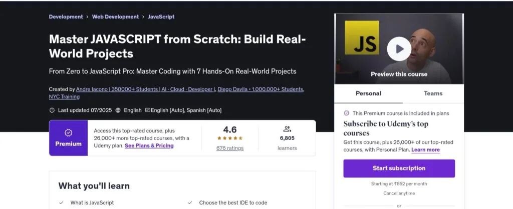 Master JavaScript from Scratch Master JavaScript from Scratch